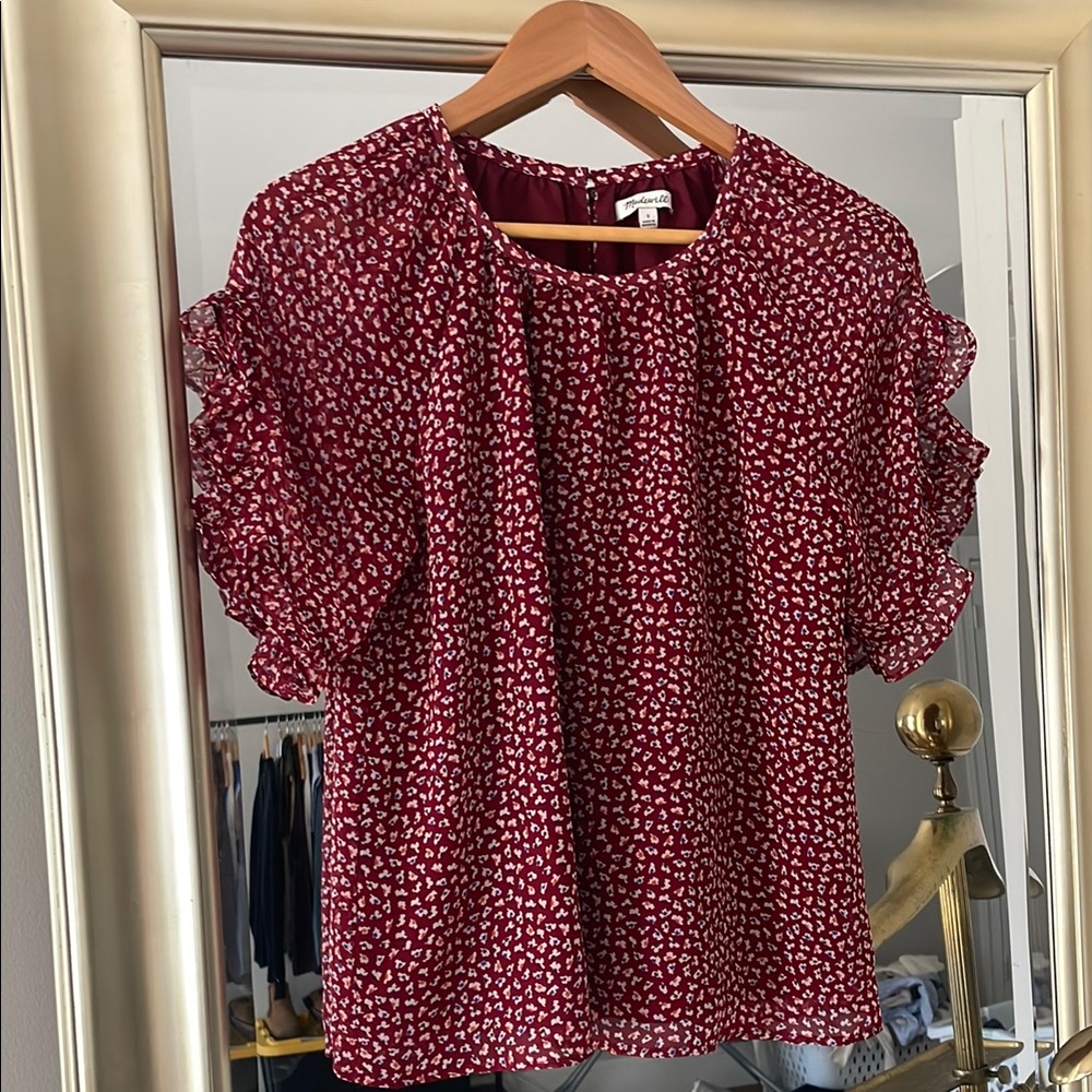 Women's Red Patterned Top